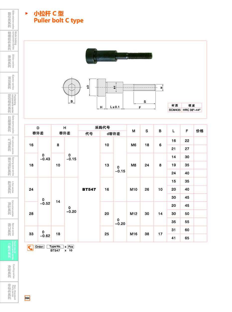 Puller bolt C type details