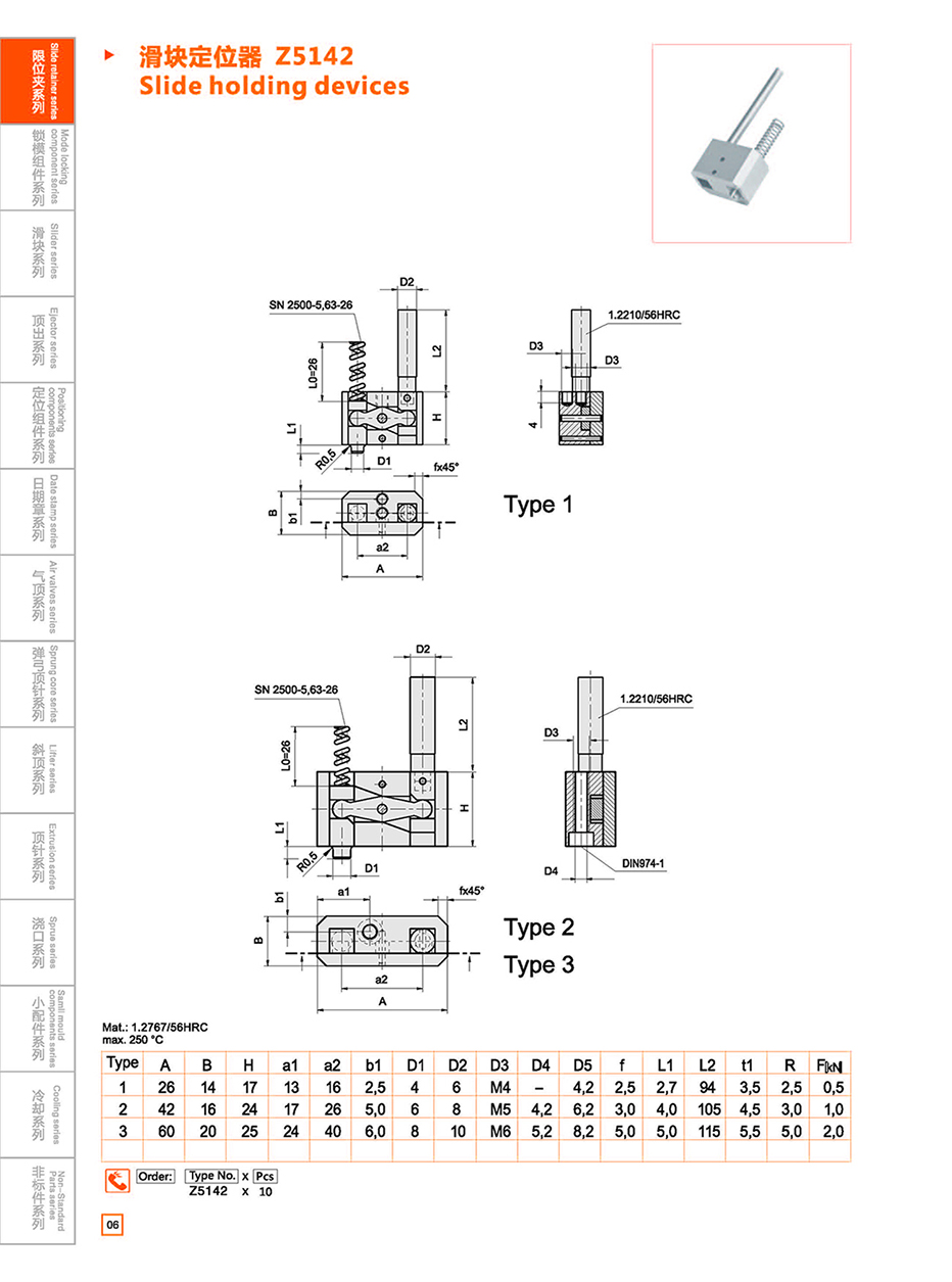 Slide holding devices Z5142 details