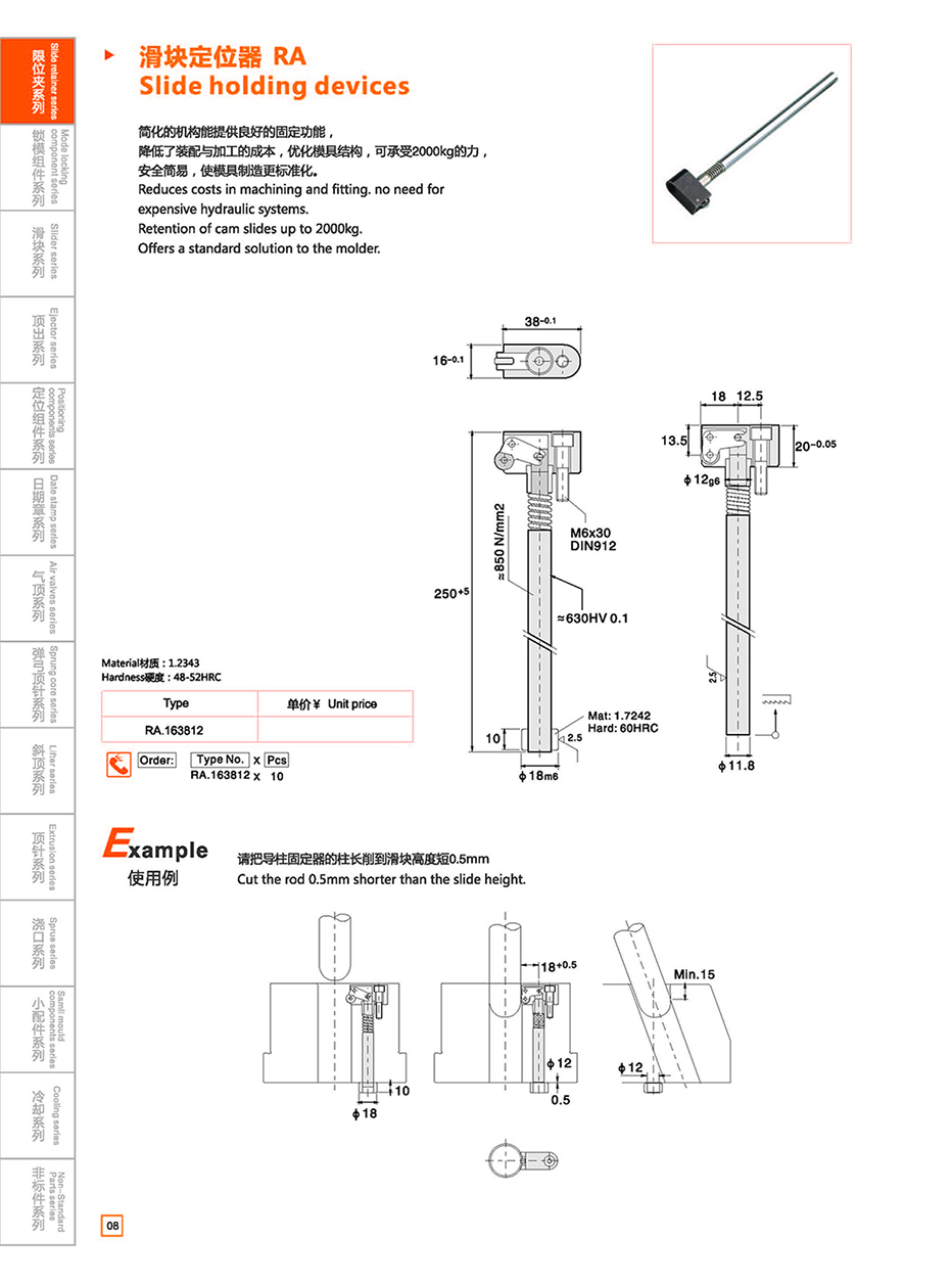 Slide holding devices RA details