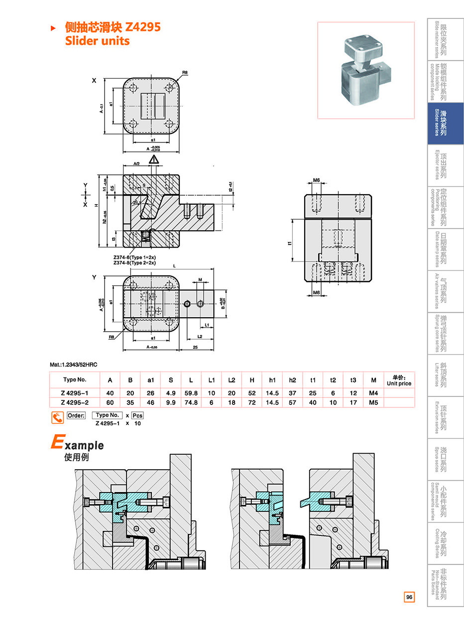 Slide units  Z4295 details