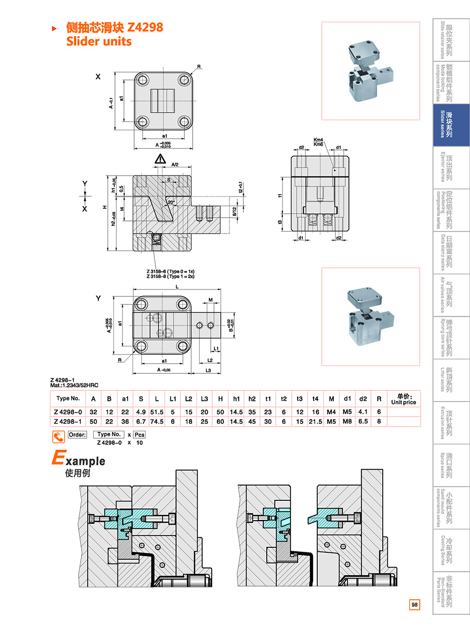 Slide units  Z4298 details