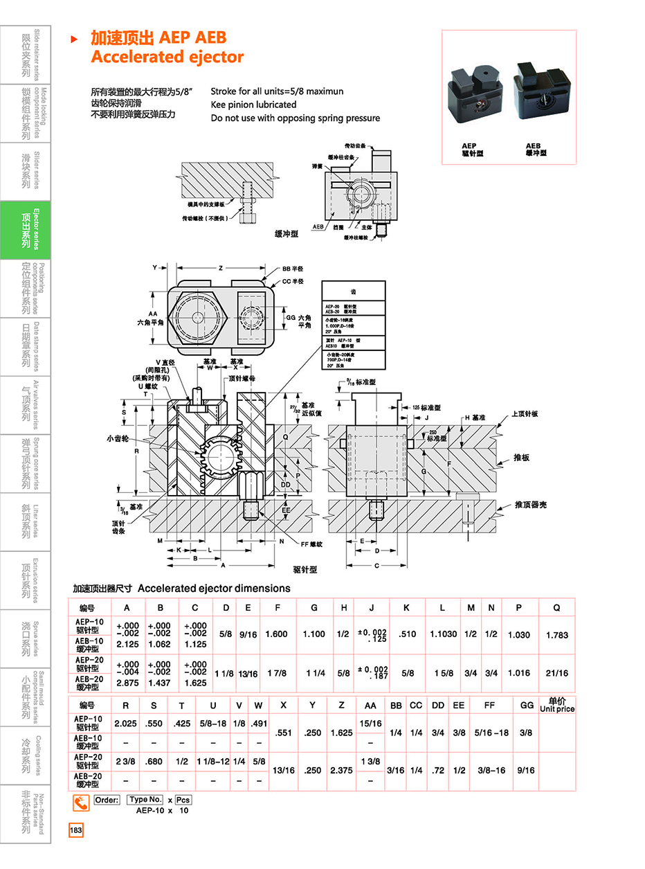 Accelerates ejector AEP AEB details