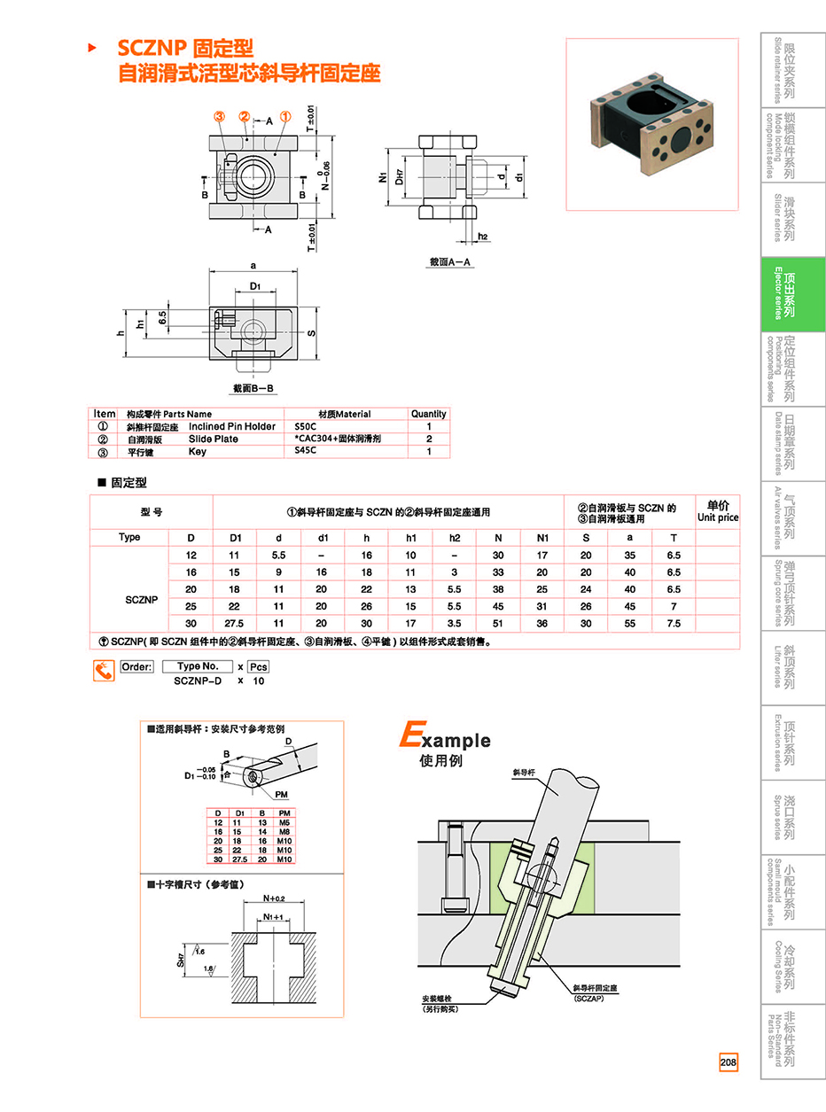 SCZNP  INCLINED PIN HOLDER details