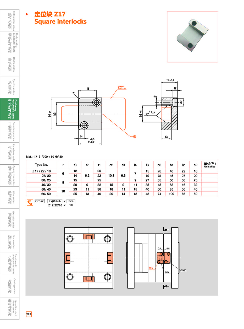 Square interlocks Z17 details