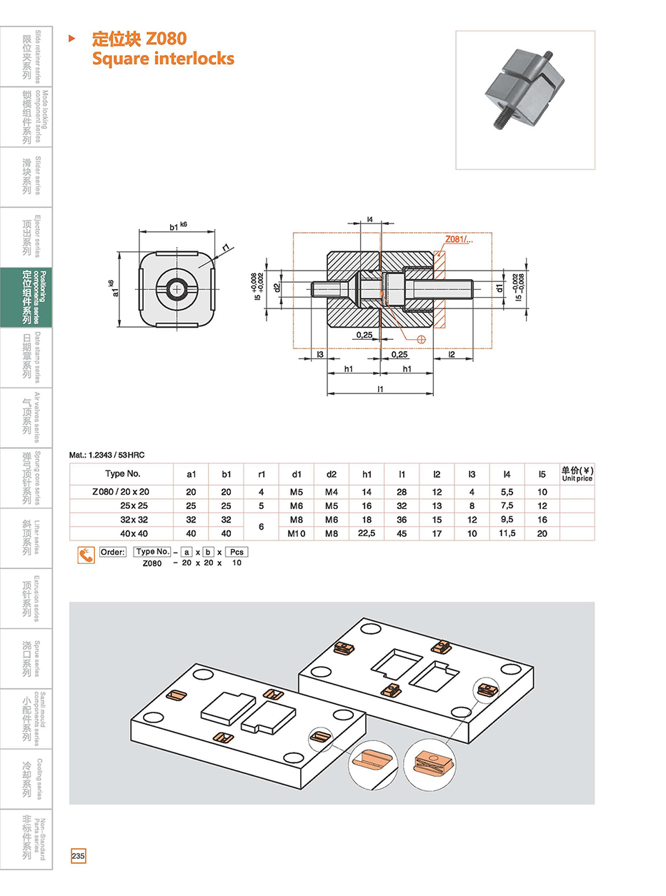 Square interlocks Z080 details